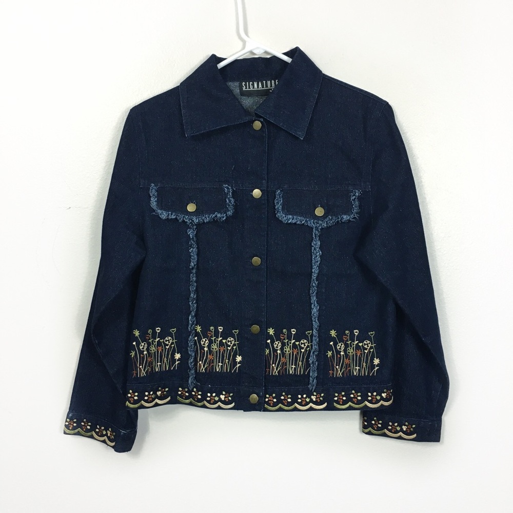 One of a kind Cute Sparkly Denim Jean Jacket M
